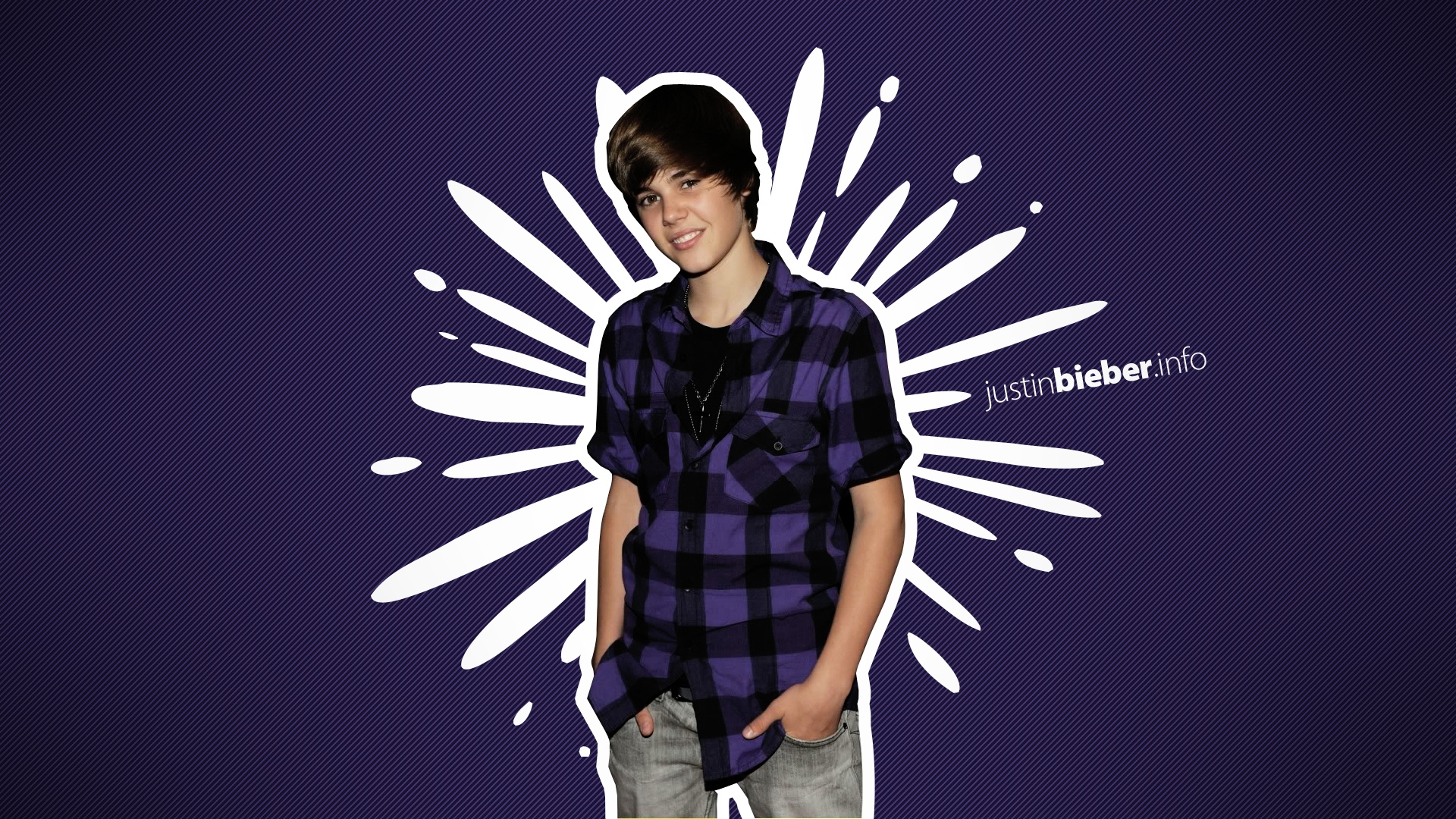 Justin Bieber wallpapers purple checked shirt