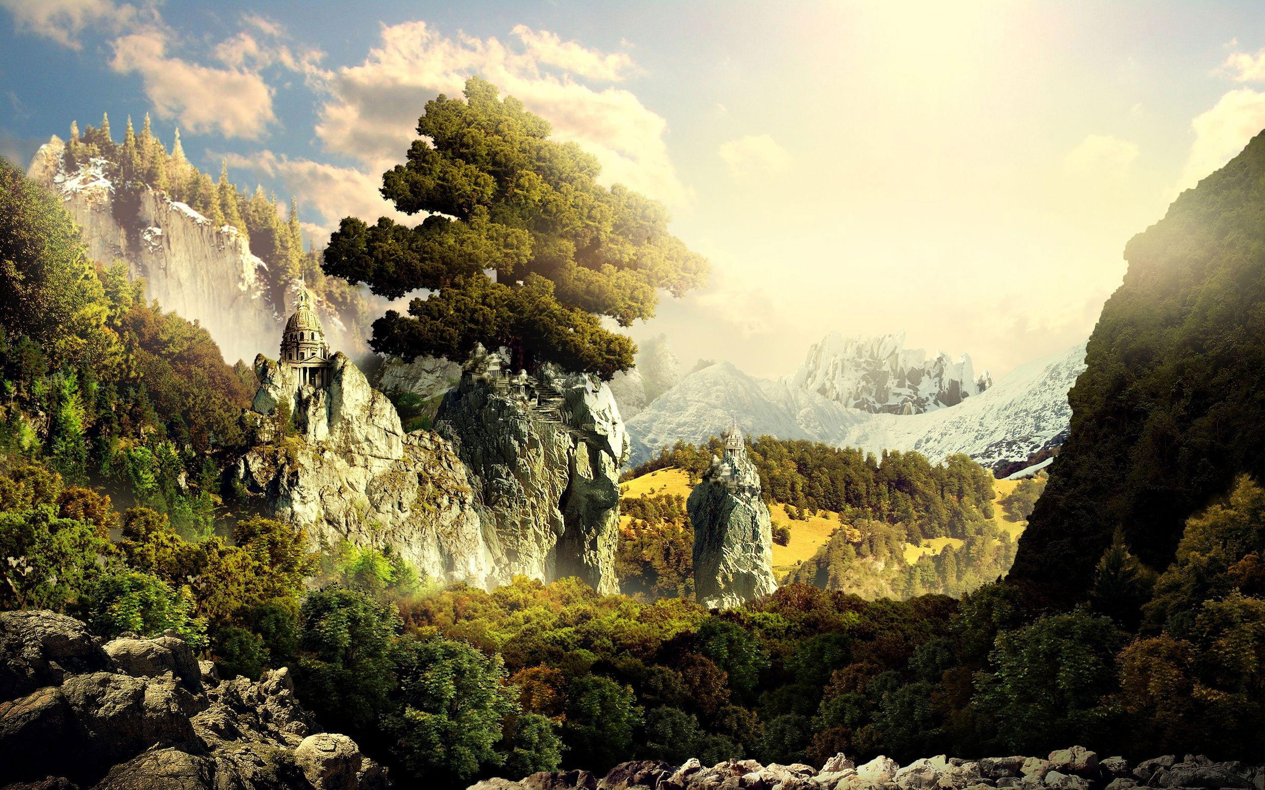 landscape wallpaper mountain trees