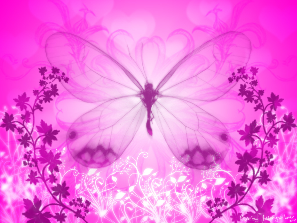 pink butterfly wallpaper