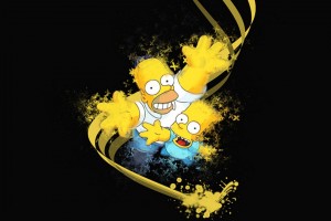 simpsons wallpaper father son