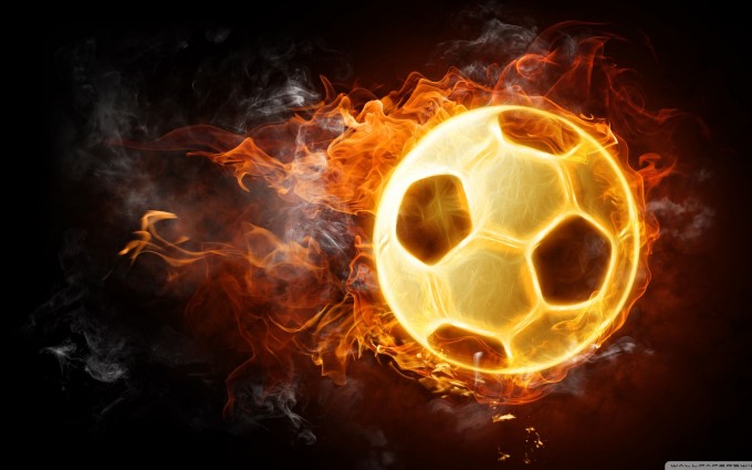 soccer ball wallpaper fire