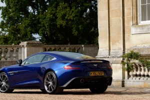 Aston Martin Vanquish blue parked