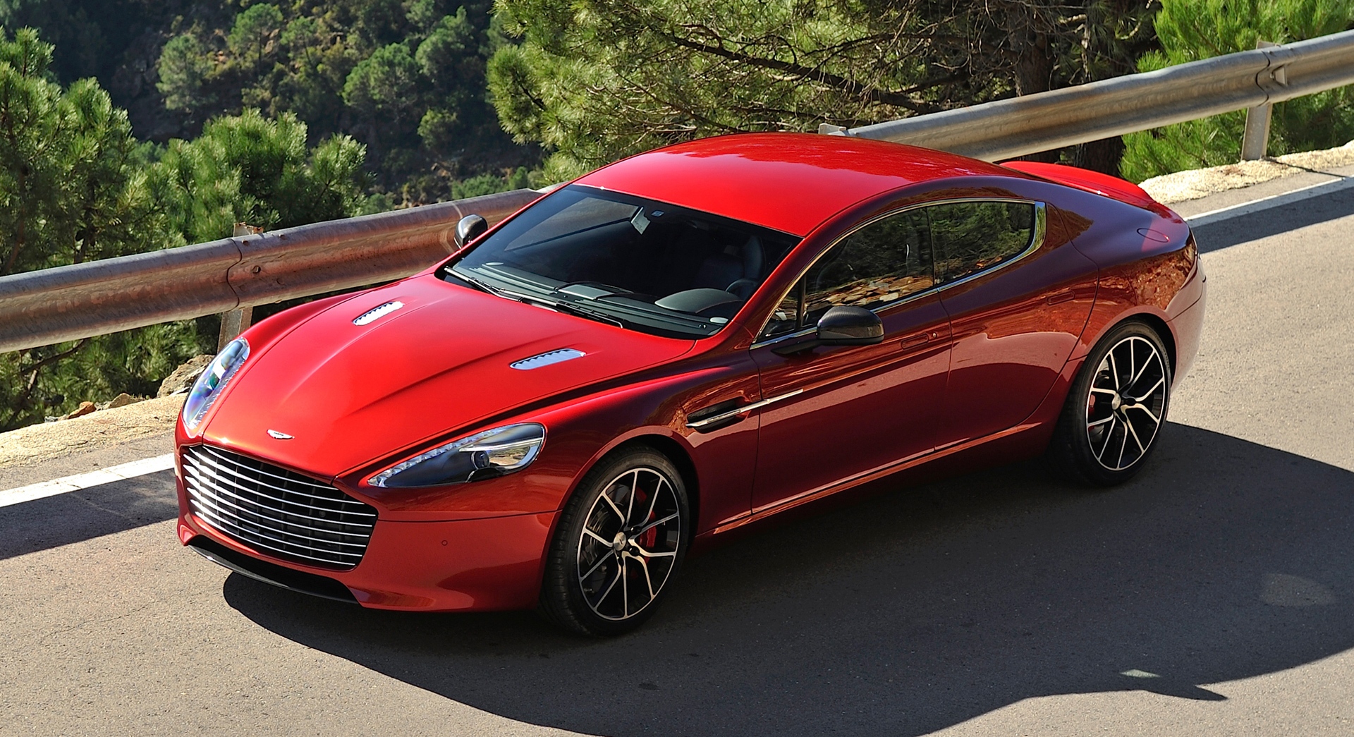 aston martin rapide red view