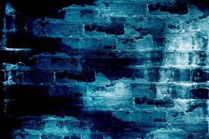 brick wallpaper blue
