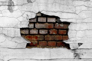 brick wallpaper cracked