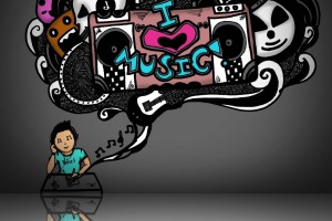 music wallpaper doodle