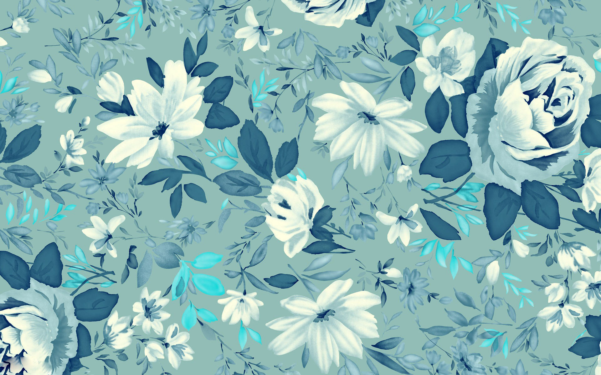 vintage wallpaper floral blue