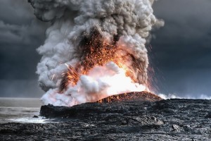 volcano smoke hd wallpaper