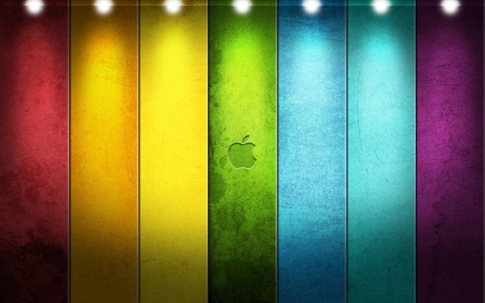 Apple Logo Wallpapers HD rainbow dotted lights