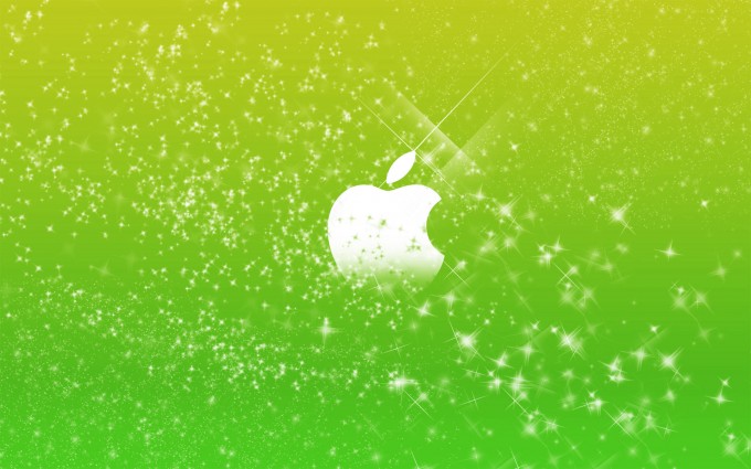 Apple Logo Wallpapers HD green stars