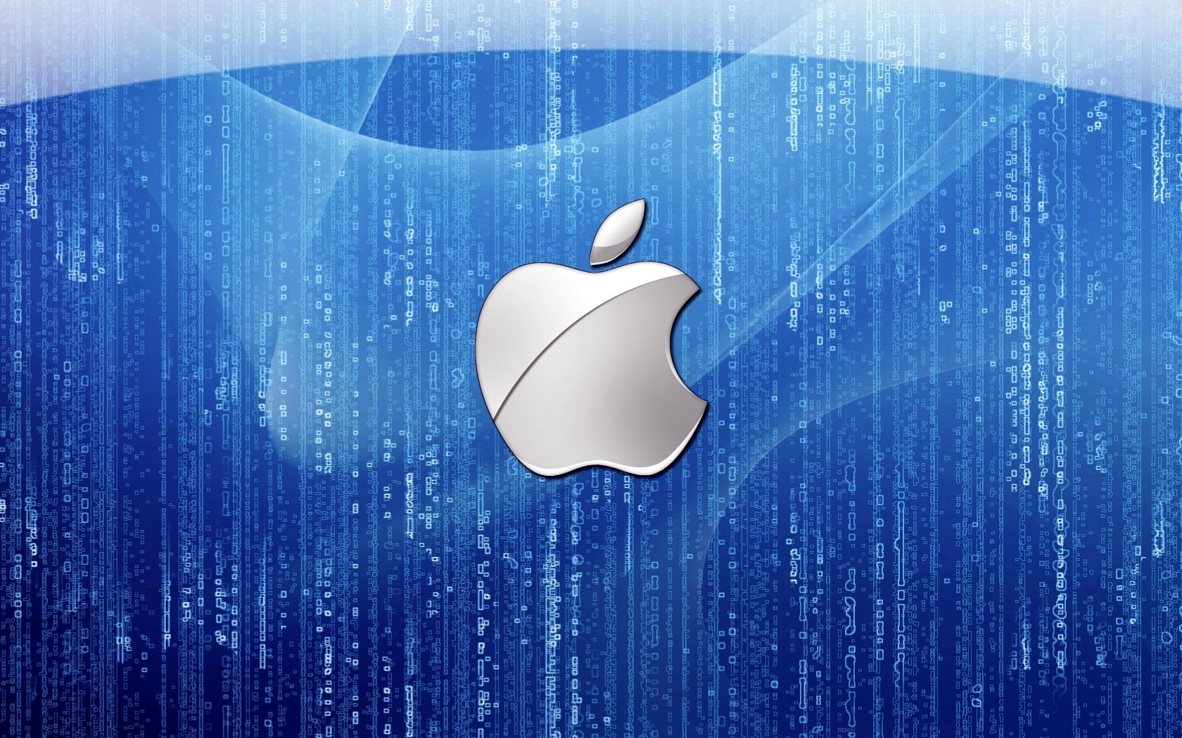Apple Logo Wallpapers HD blue matrix
