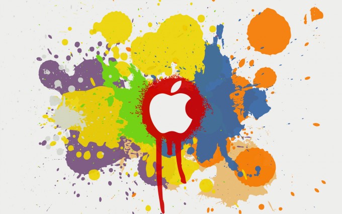 Apple Logo Wallpapers HD colorful drops