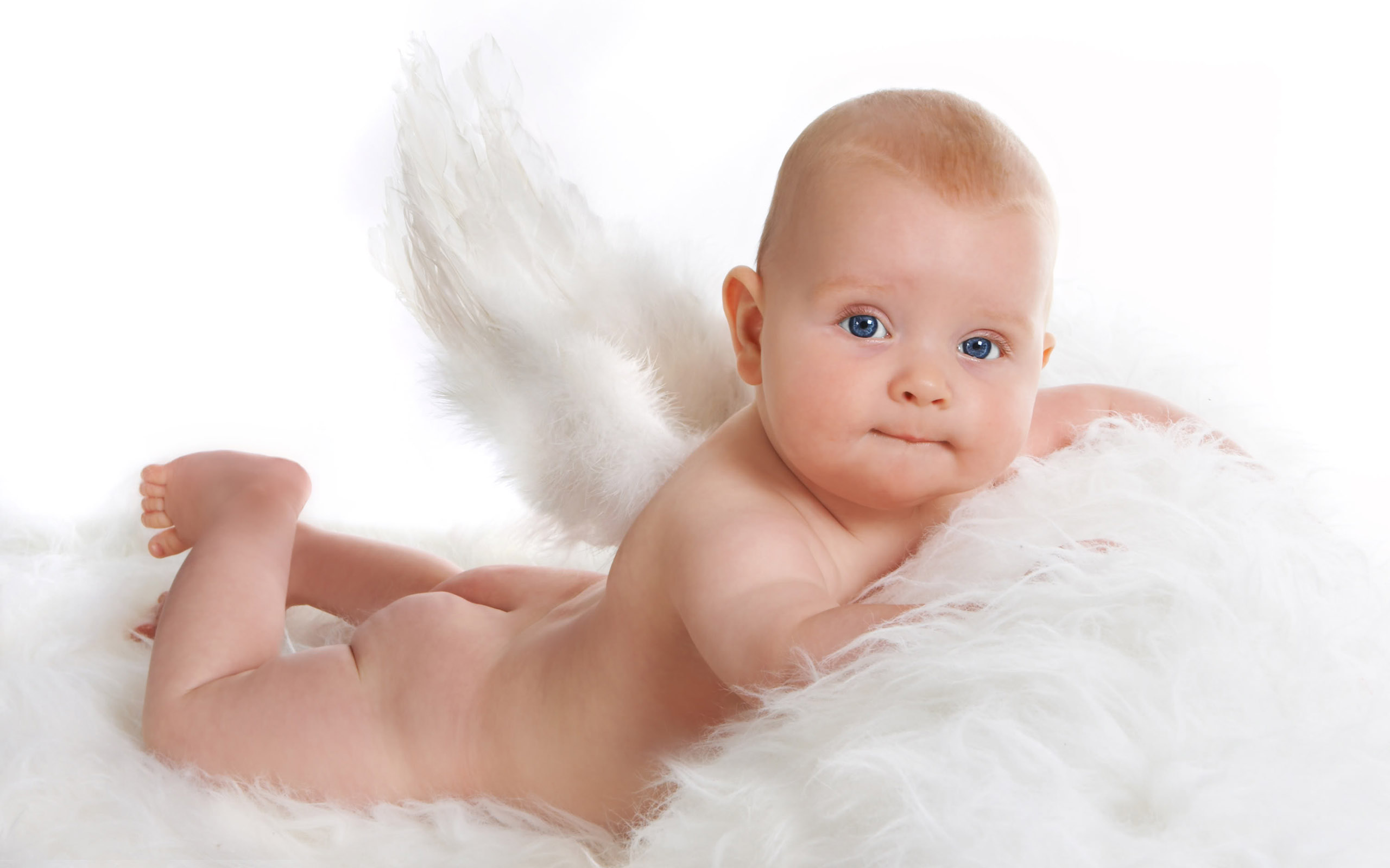 baby wearing angel wings