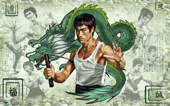 Bruce Lee Wallpapers HD green dragon cartoon