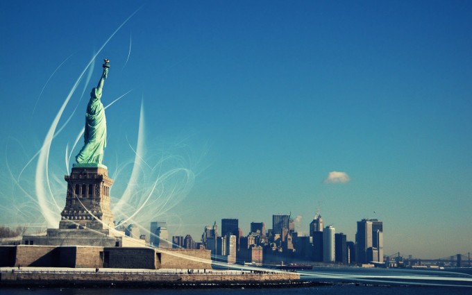 Free New York City Statue of Liberty USA America HD Desktop wallpapers backgrounds wall murals downloads A18