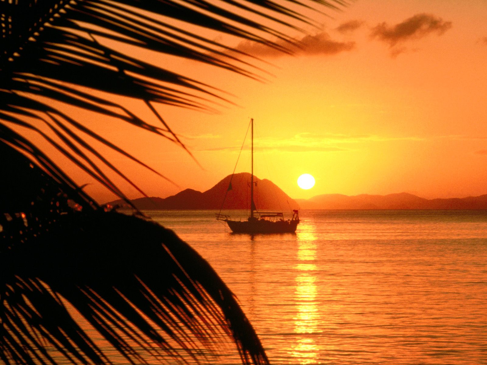 sunset beach wallpapers boat