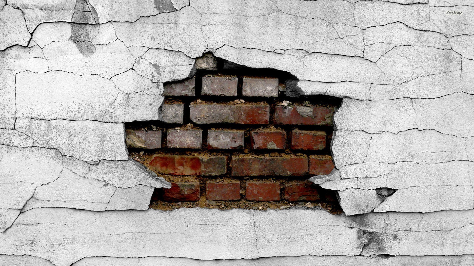 brick wallpaper cracked
