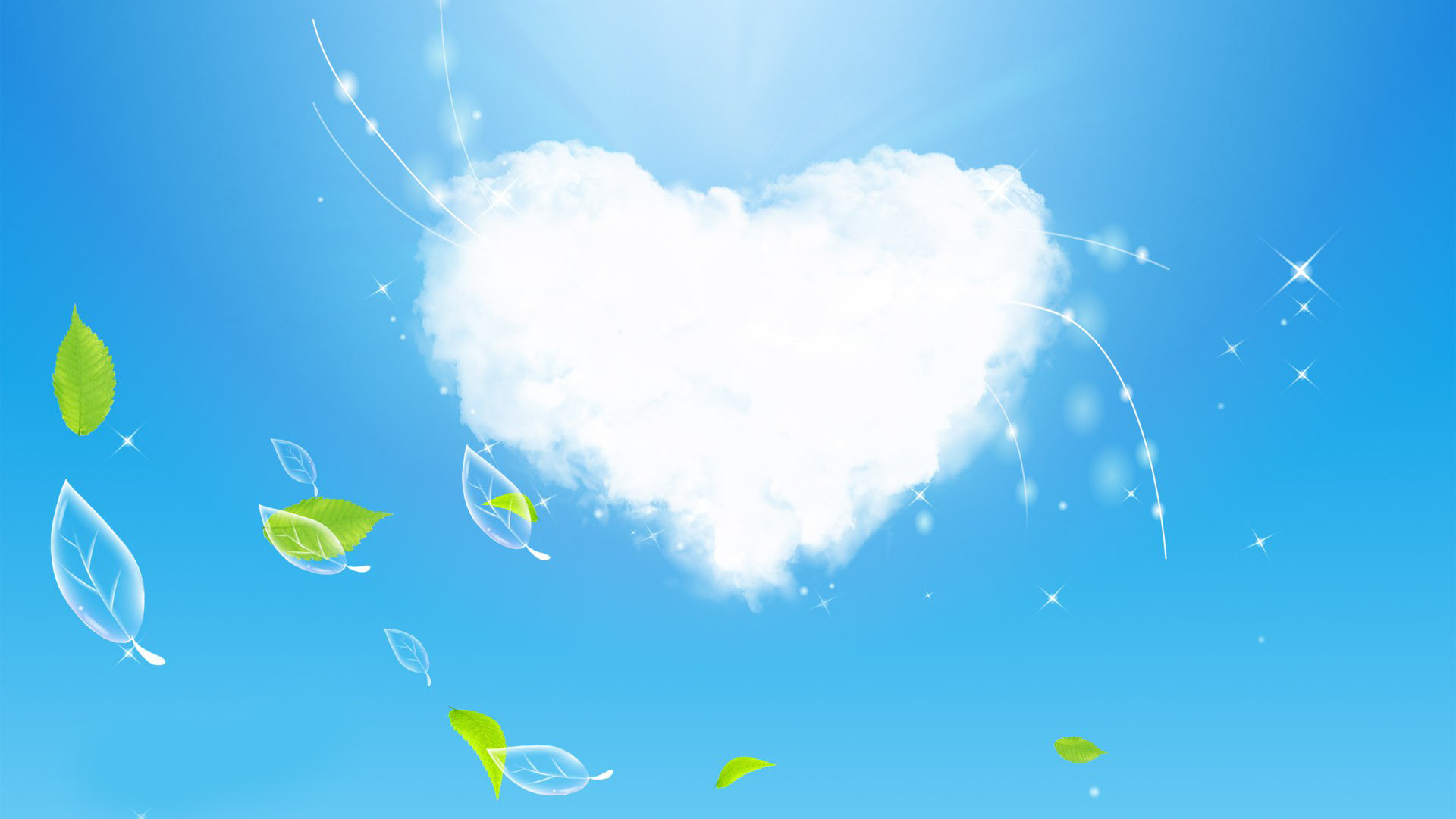 cloud wallpaper green heart