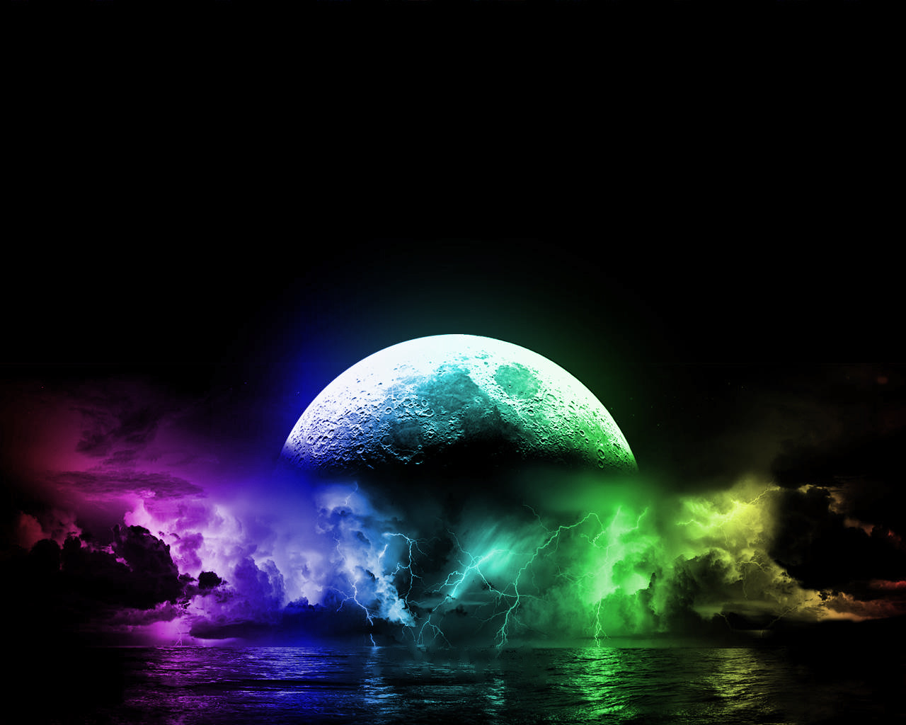 cool wallpapers moon colorful