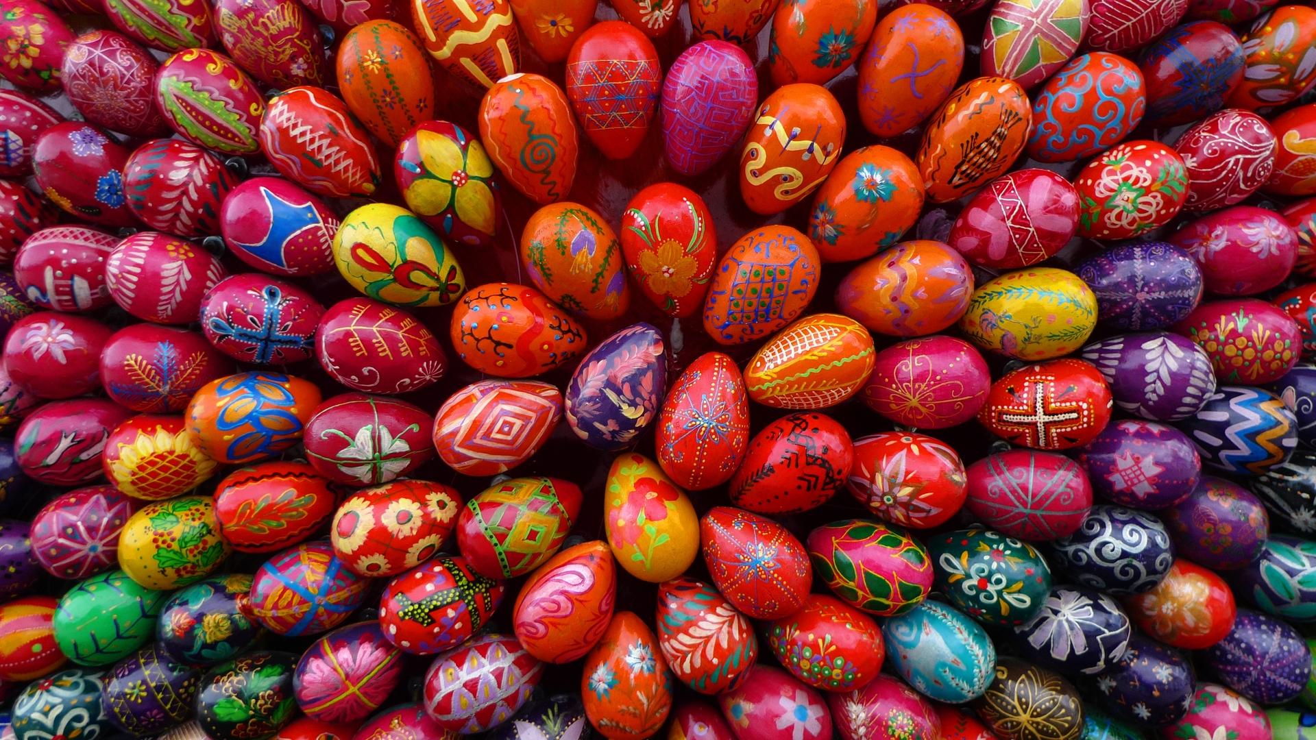 easter wallpapers eggs hd colorful