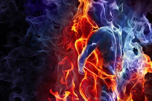 fire wallpaper couple love