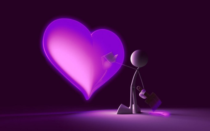 love wallpaper purple heart