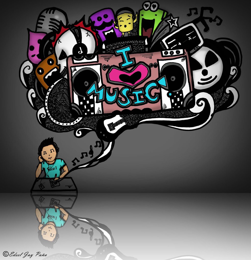 music wallpaper doodle
