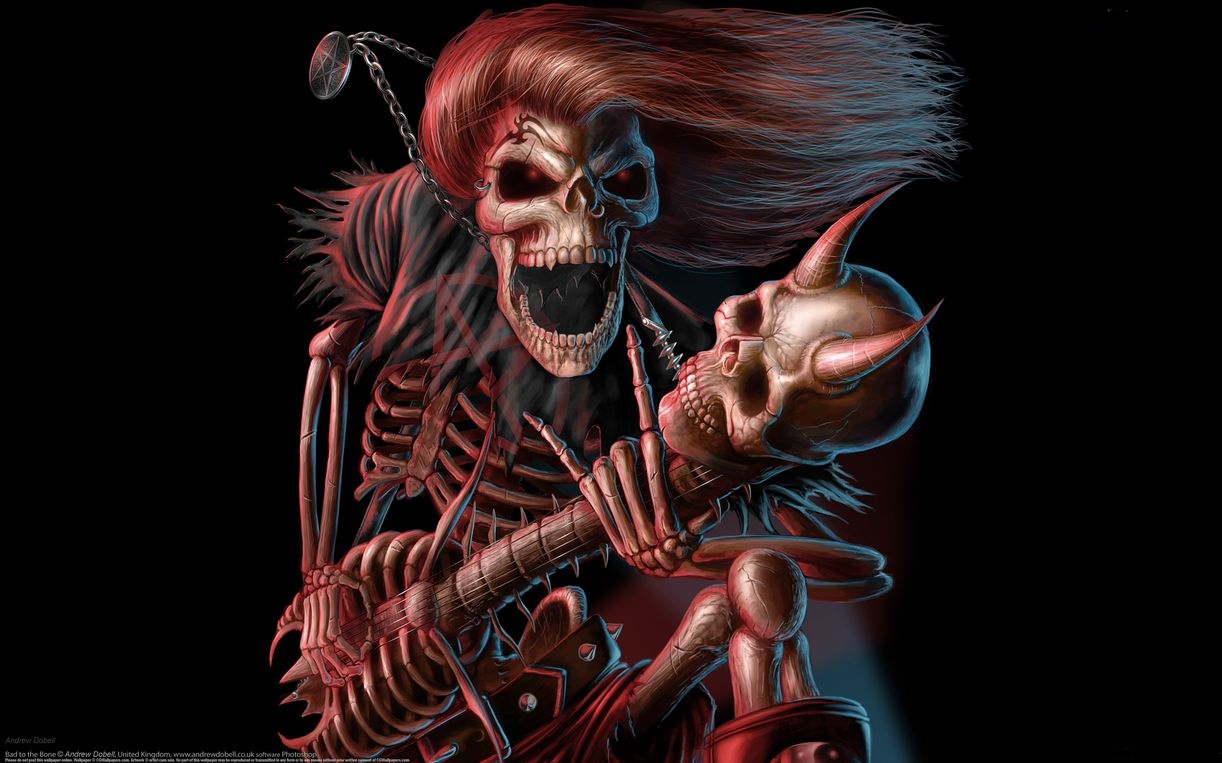 music wallpaper skeleton