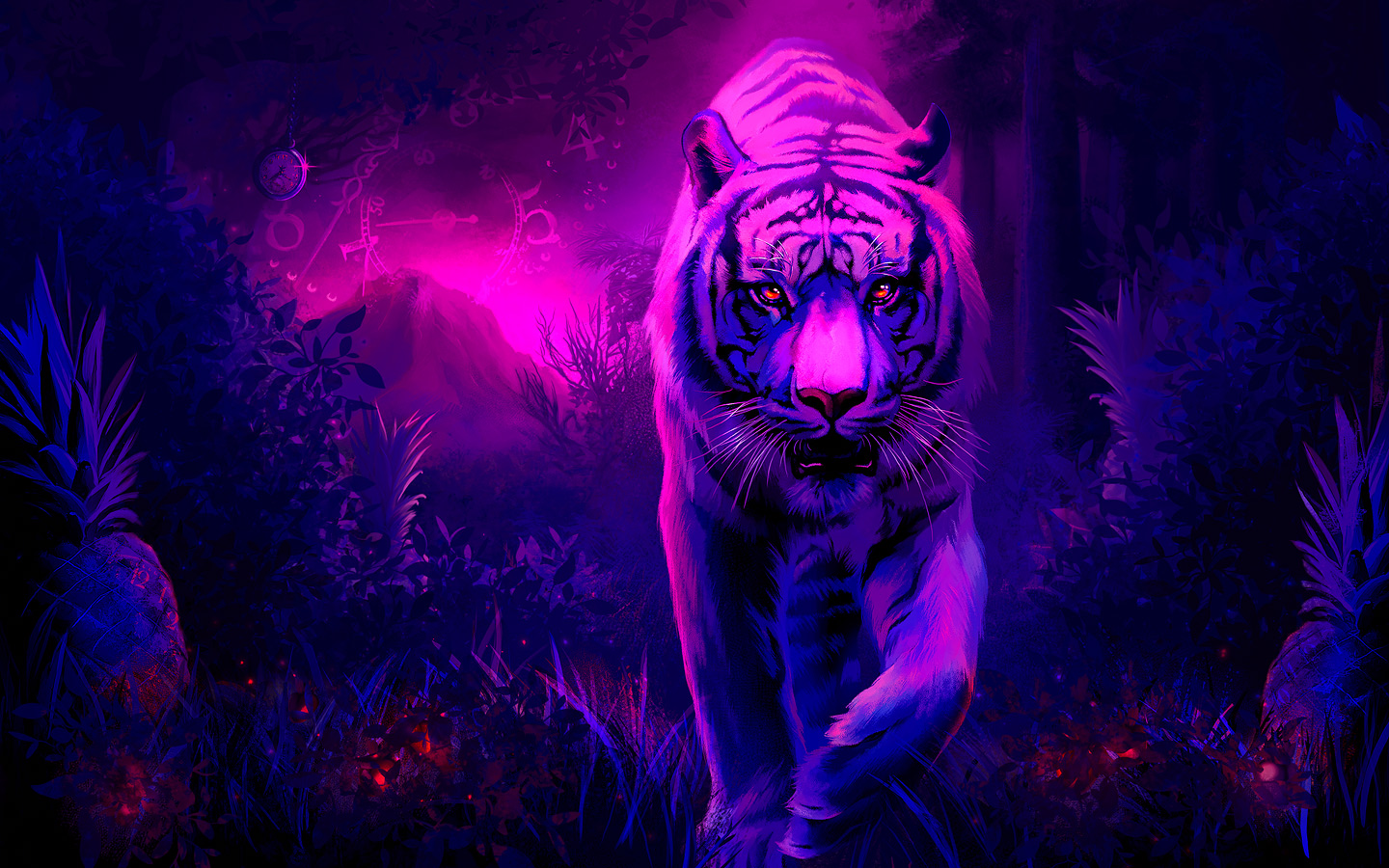 tiger wallpaper purple