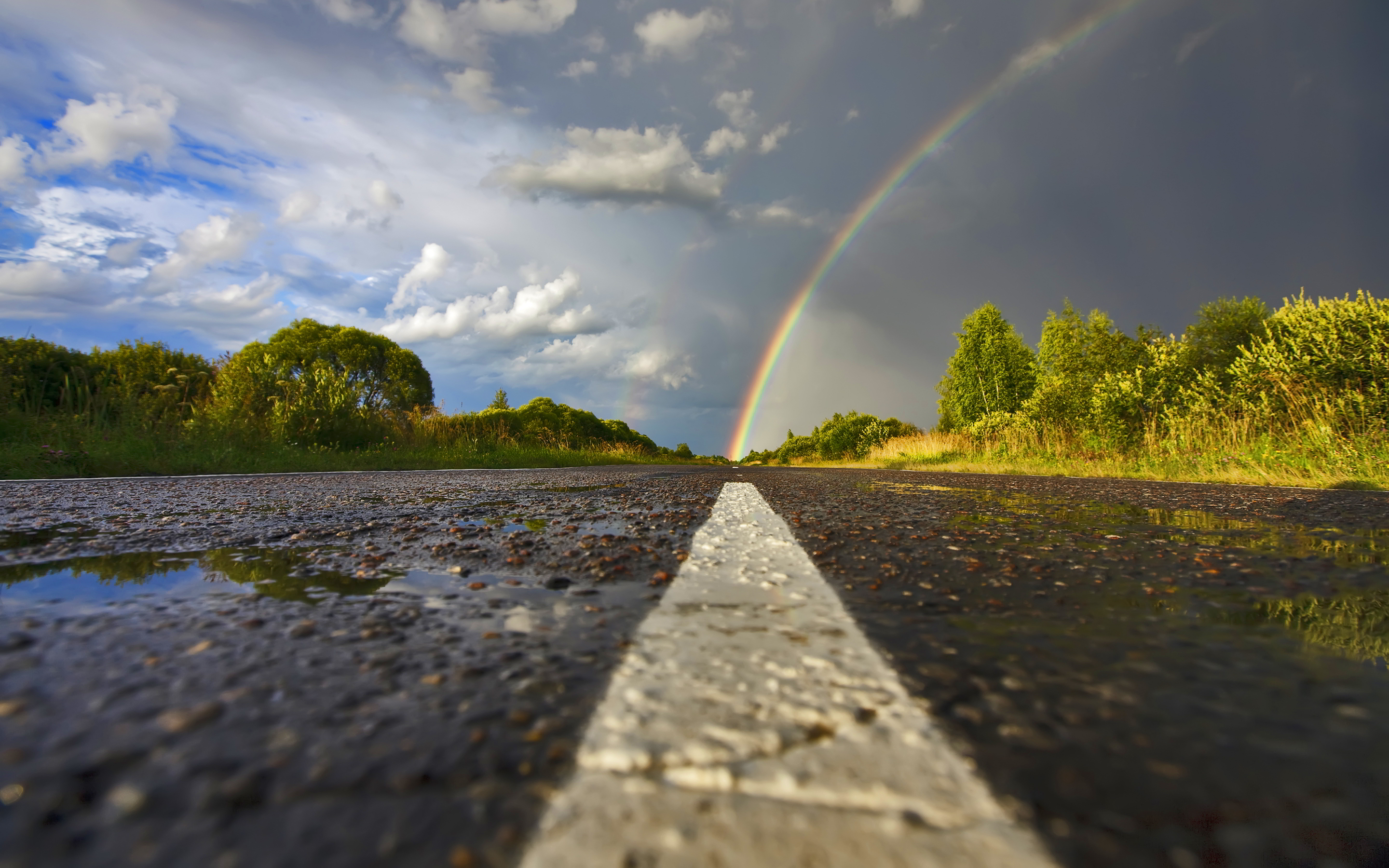 rainbow wallpaper road