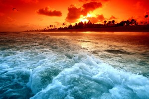 sunset ocean beach hd